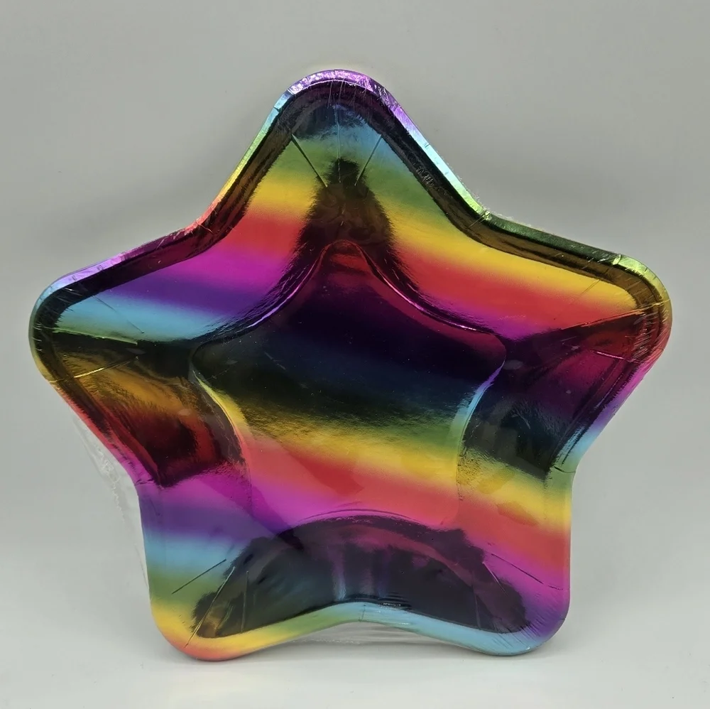 321 Party! Rainbow Star Shaped Party Plate 8 ct